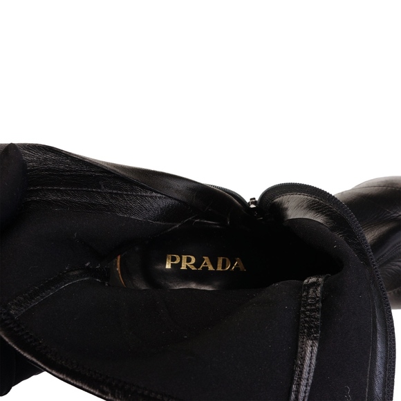 PRADA CALZATURE DONNA LEATHER ANKLE BOOT - Picture 8 of 8